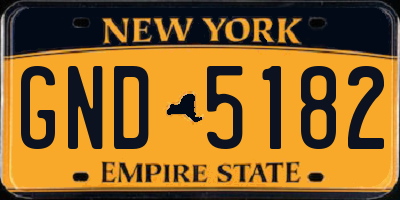 NY license plate GND5182