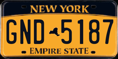 NY license plate GND5187