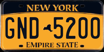 NY license plate GND5200