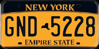 NY license plate GND5228