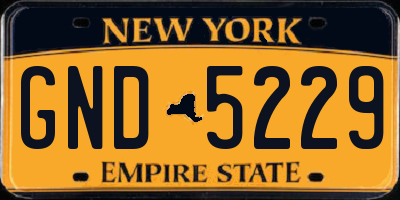 NY license plate GND5229