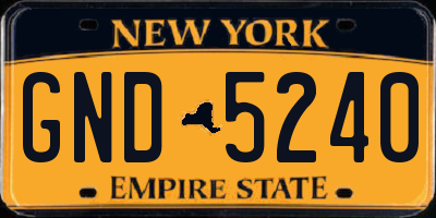 NY license plate GND5240