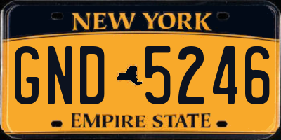 NY license plate GND5246
