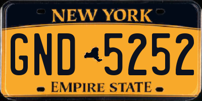 NY license plate GND5252