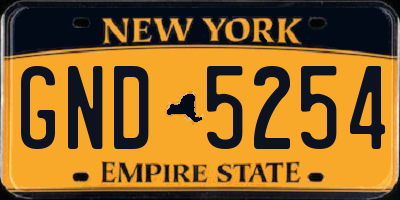 NY license plate GND5254