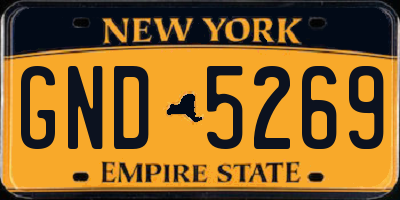 NY license plate GND5269