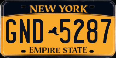 NY license plate GND5287
