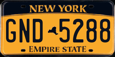 NY license plate GND5288