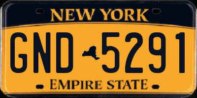 NY license plate GND5291