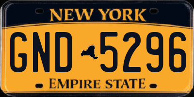 NY license plate GND5296