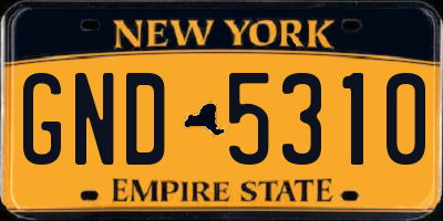 NY license plate GND5310
