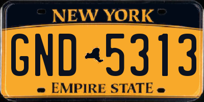 NY license plate GND5313