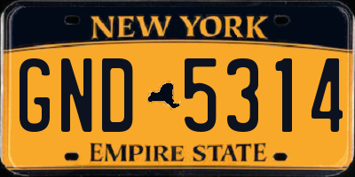 NY license plate GND5314