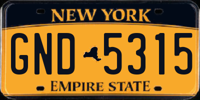 NY license plate GND5315