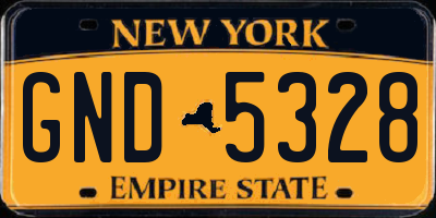 NY license plate GND5328