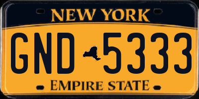 NY license plate GND5333