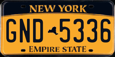 NY license plate GND5336
