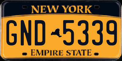 NY license plate GND5339