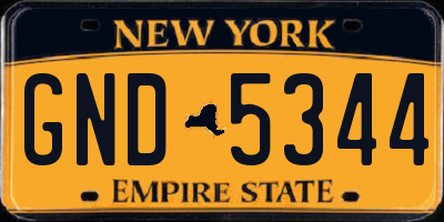NY license plate GND5344
