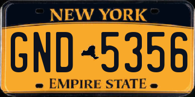 NY license plate GND5356