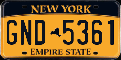 NY license plate GND5361