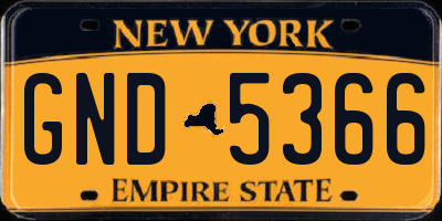 NY license plate GND5366