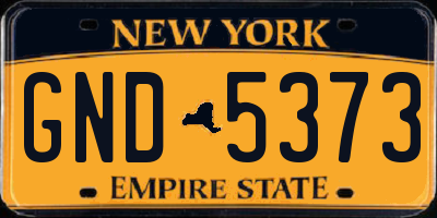 NY license plate GND5373