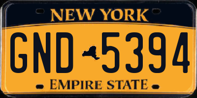 NY license plate GND5394
