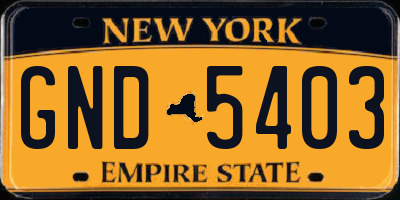 NY license plate GND5403
