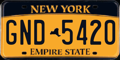NY license plate GND5420