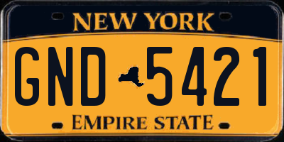NY license plate GND5421