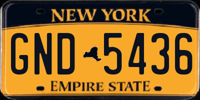 NY license plate GND5436
