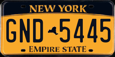 NY license plate GND5445