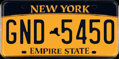 NY license plate GND5450