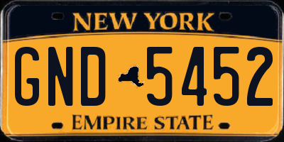 NY license plate GND5452