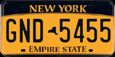NY license plate GND5455