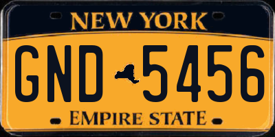 NY license plate GND5456