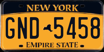 NY license plate GND5458