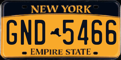 NY license plate GND5466