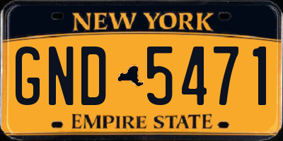 NY license plate GND5471