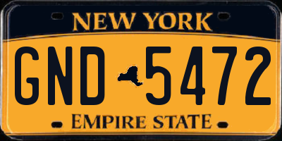 NY license plate GND5472