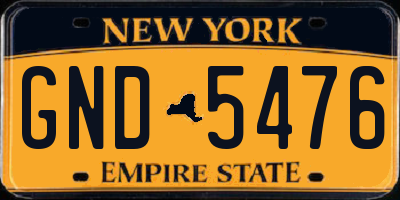 NY license plate GND5476