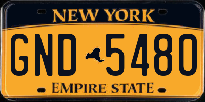 NY license plate GND5480