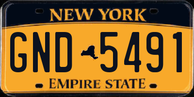 NY license plate GND5491