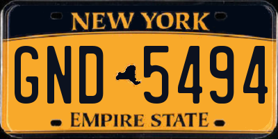 NY license plate GND5494