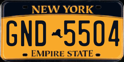 NY license plate GND5504