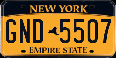 NY license plate GND5507