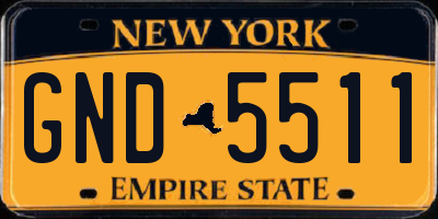 NY license plate GND5511