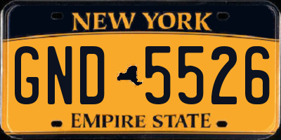 NY license plate GND5526