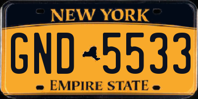 NY license plate GND5533